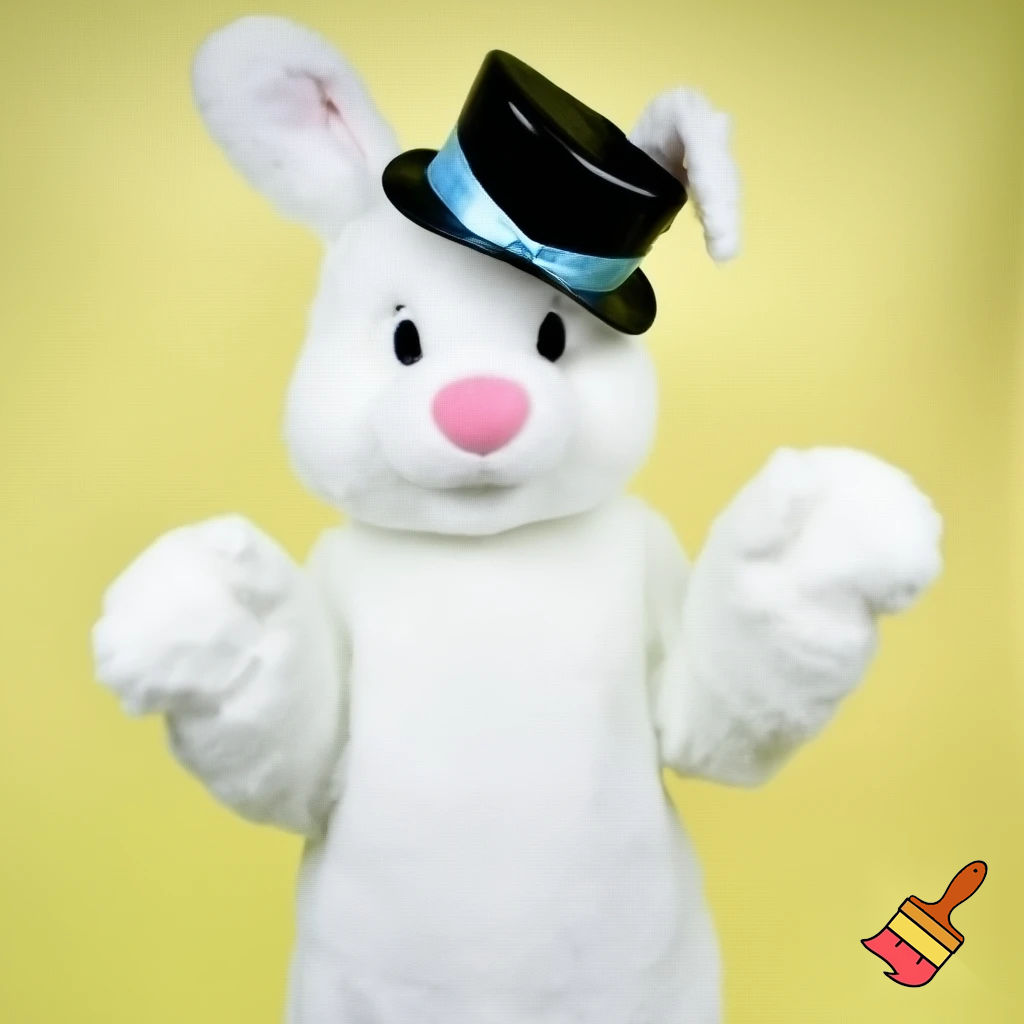Easter bunny mascot costume top hat mascot costume