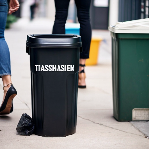 Trashcan intergrated to one leg of a pants