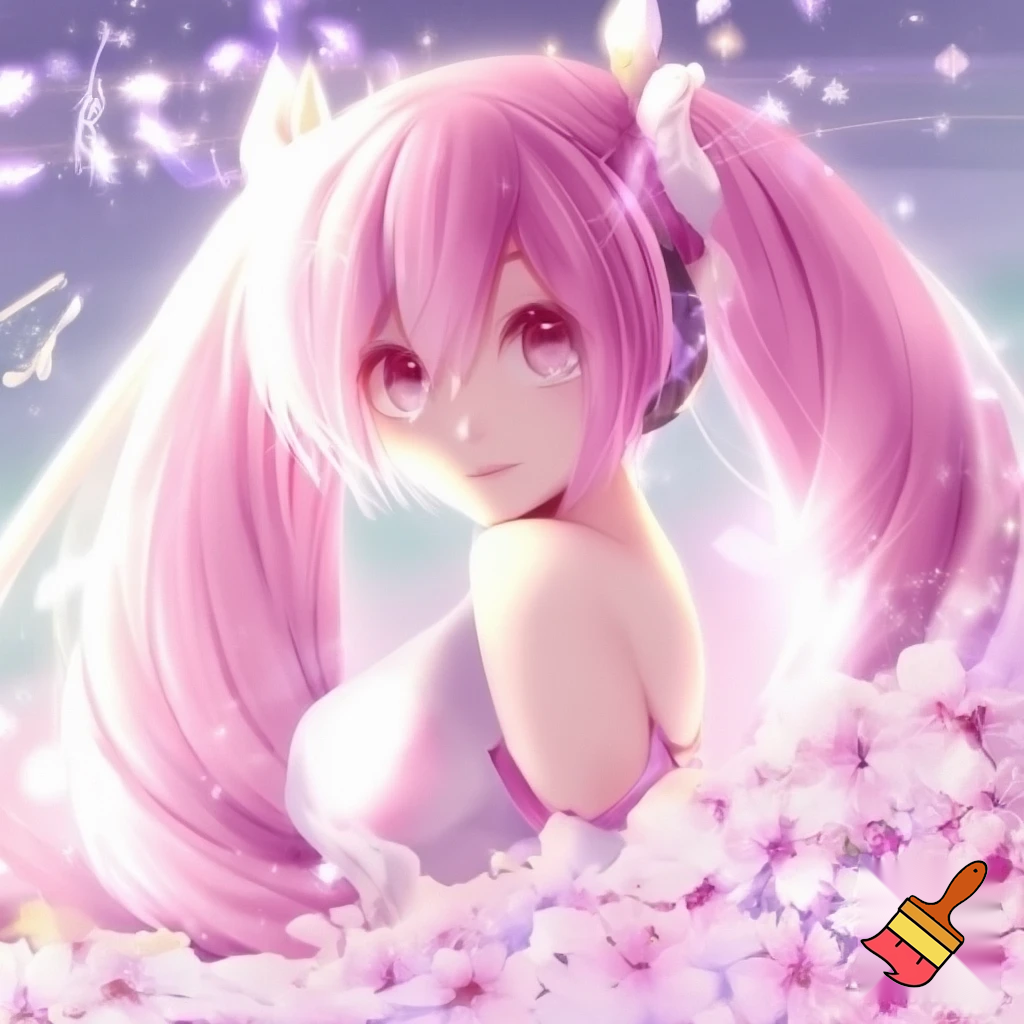 Pink-white Hatsune miku