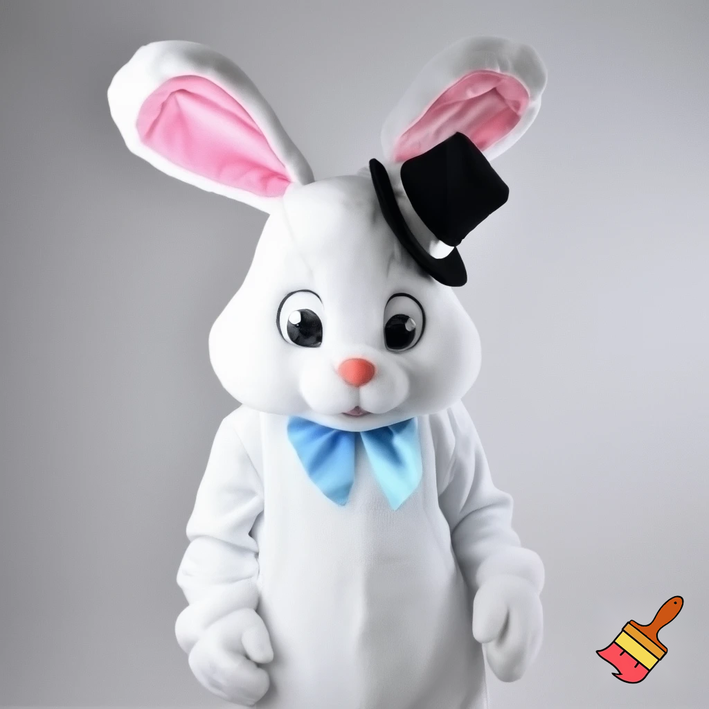 Easter bunny mascot costume top hat mascot costume 