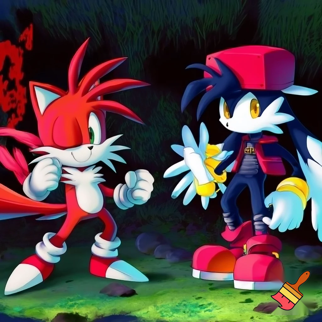 red sonic red tails monsterhunter red felyne cat and red klonoa