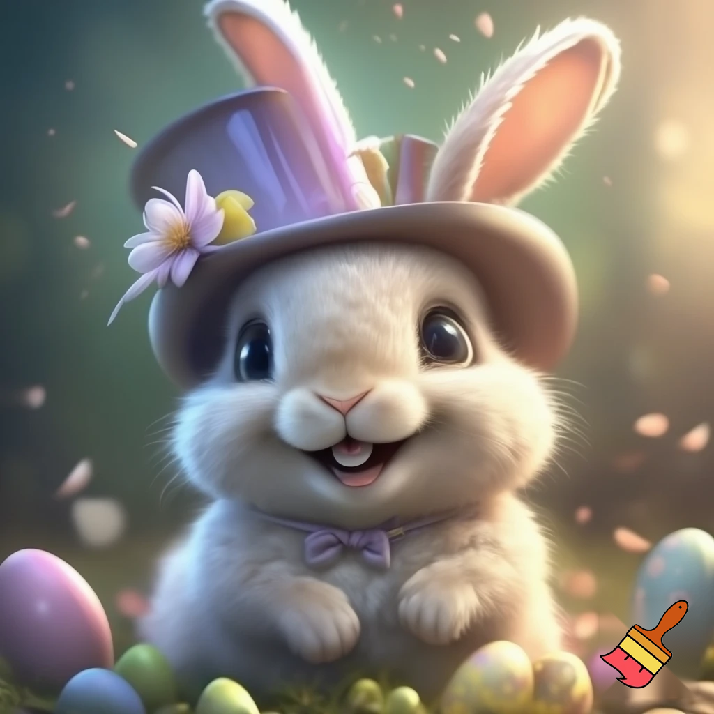 Bunny mascot costume top hat, Easter bunny mascot