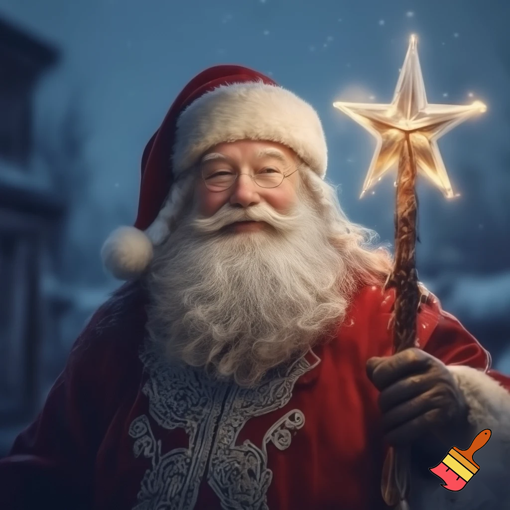 Santa Claus, Russia walking stick with a star real person the real Santa Claus will stick with the star