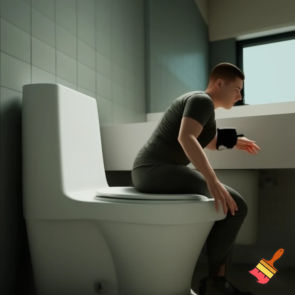 a human farting on a skibidi toilet