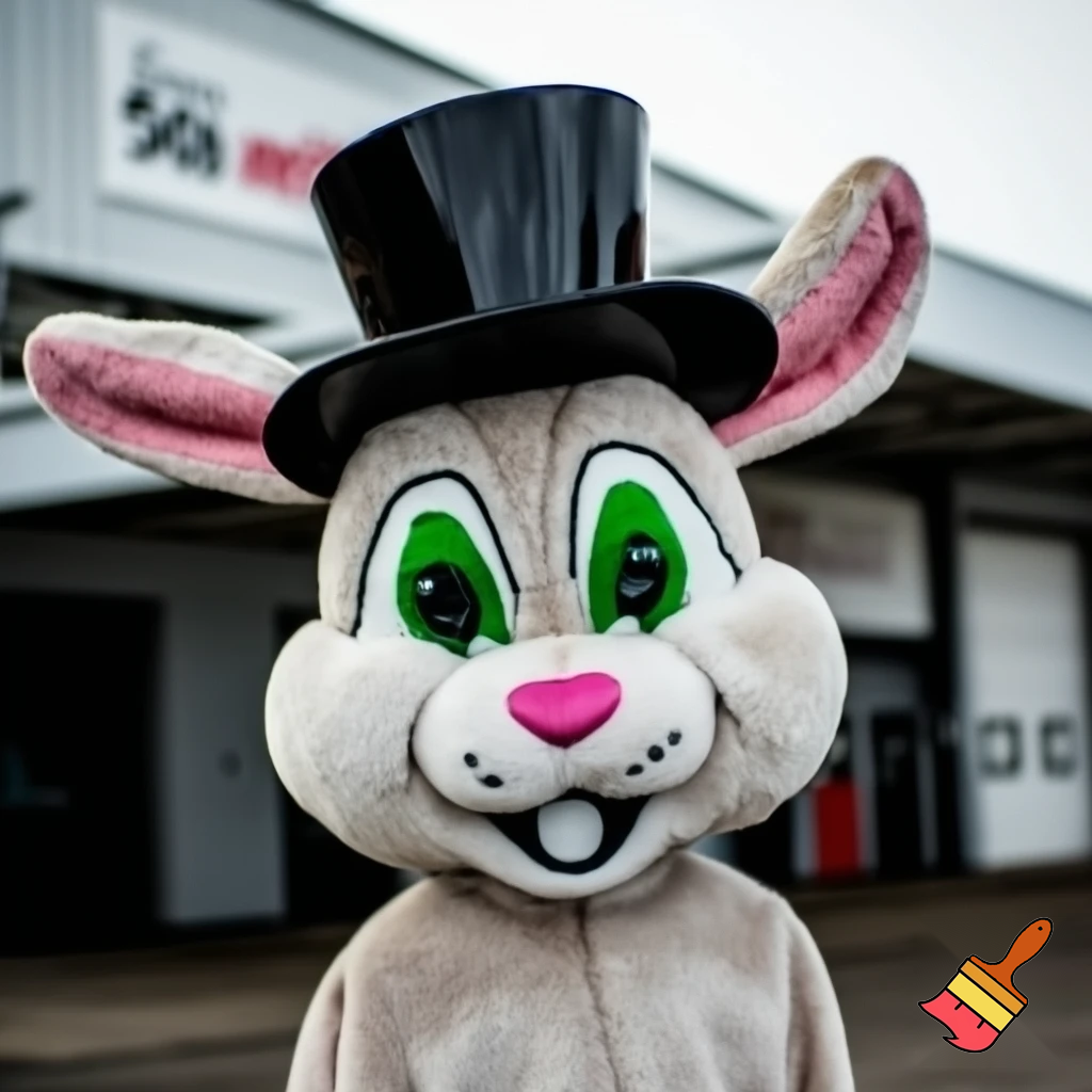 Mascot costume, Easter bunny top hat special top hat falcon gate trucking Centre