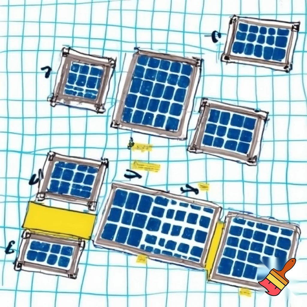 I want to generate a diagram like picture with solar panels with stronger materilez with longer duration and can it look like a middle schooler drew it and is on graph paper