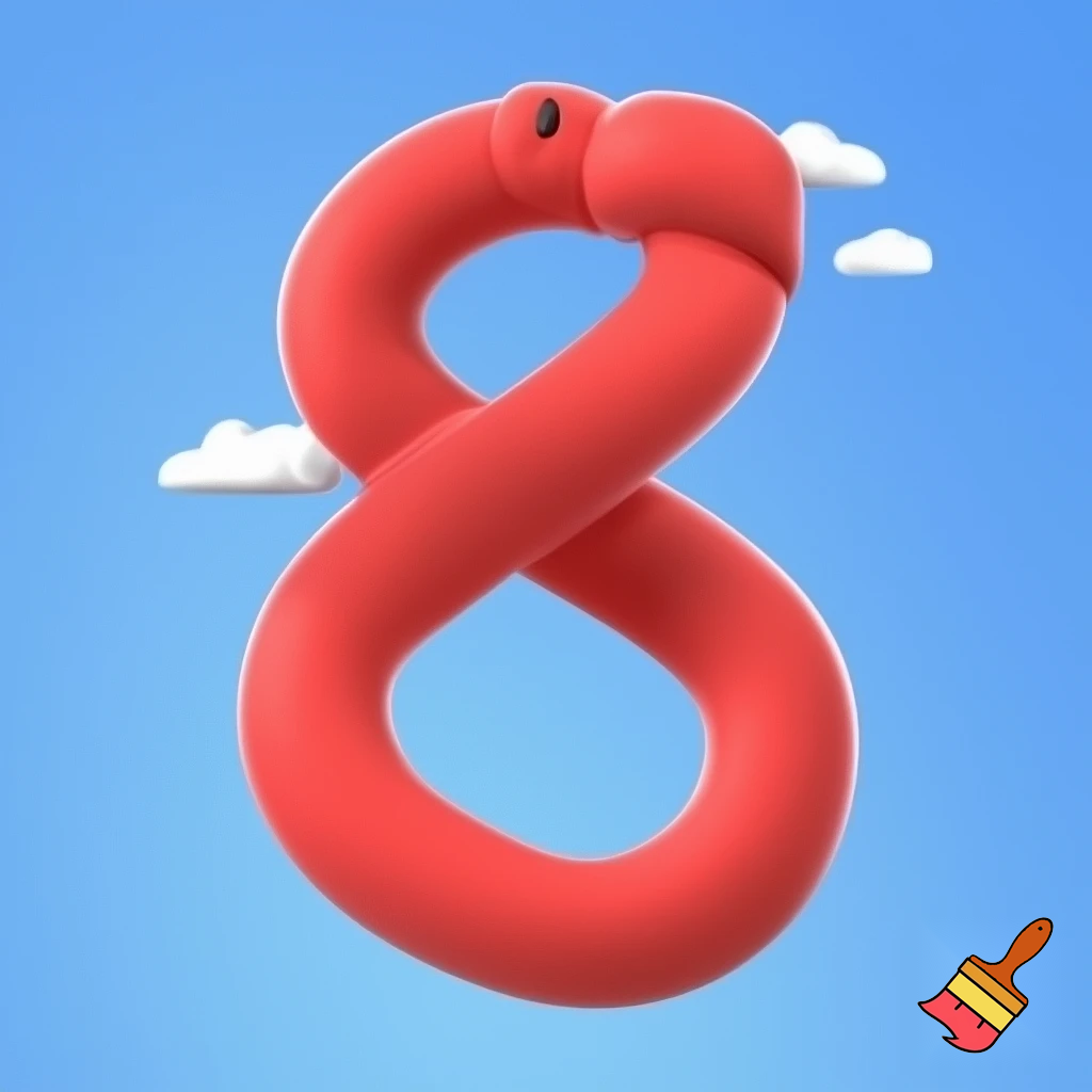 icon of climbing figure 8 knot in cartoon style