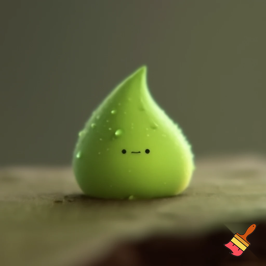 plant based paint cute dot of green paint
