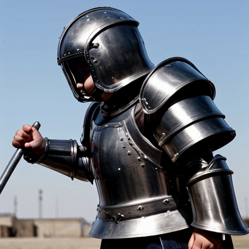 Little kid that is dumb and weak in armor




