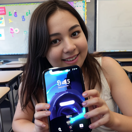 Goretzka play game on apple phone and Vanessa play game on apple phone at the classroom 