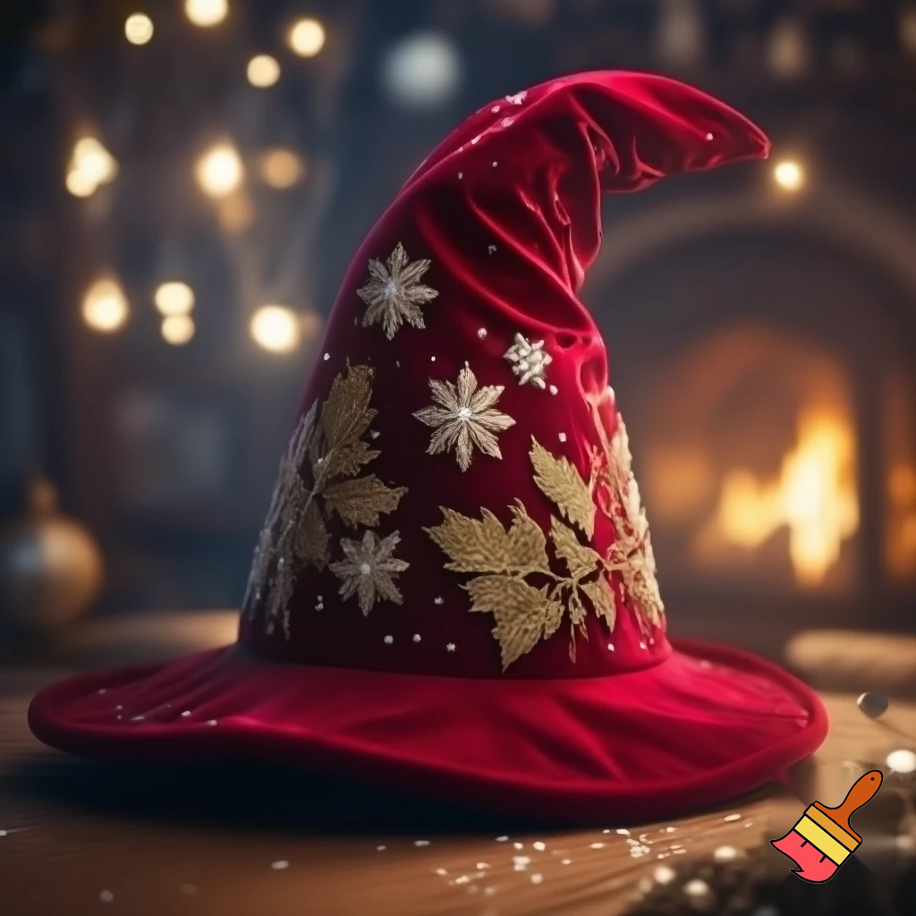 Christmas wizard hat red Christmas time velvet