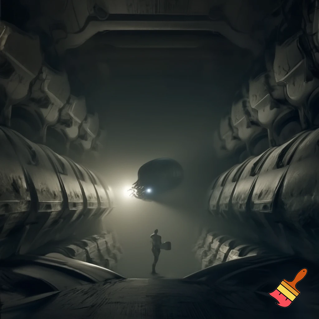 Hidden cryo-hangar under dust layers — a sleek single-purpose spacecraft being prepared, rows of embryo cryo-bays, protagonist loading select pods, soft lamplight in contrast to deep shadow OF A MALE MUSCULAR HUMANOID, epic launch atmosphere, cinematic wide-angle, highly detailed industrial sci-fi.

Settings / Steps:

Aspect ratio 2:1 or 16:9.

Lighting: low-key, with backlight halo as engines ignite.

Elements: scuffed metal, dust particles, reflected warning lights.

Convey weight and quiet sorrow.


Negative prompt: crowd, modern commercial logos, watermark, low detail

Variations: launch silhouette against planet; interior cockpit view.
