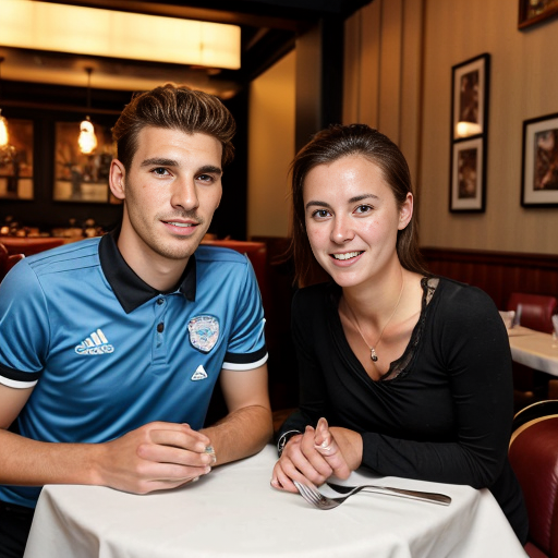 Goretzka and Vanessa at the restaurant 