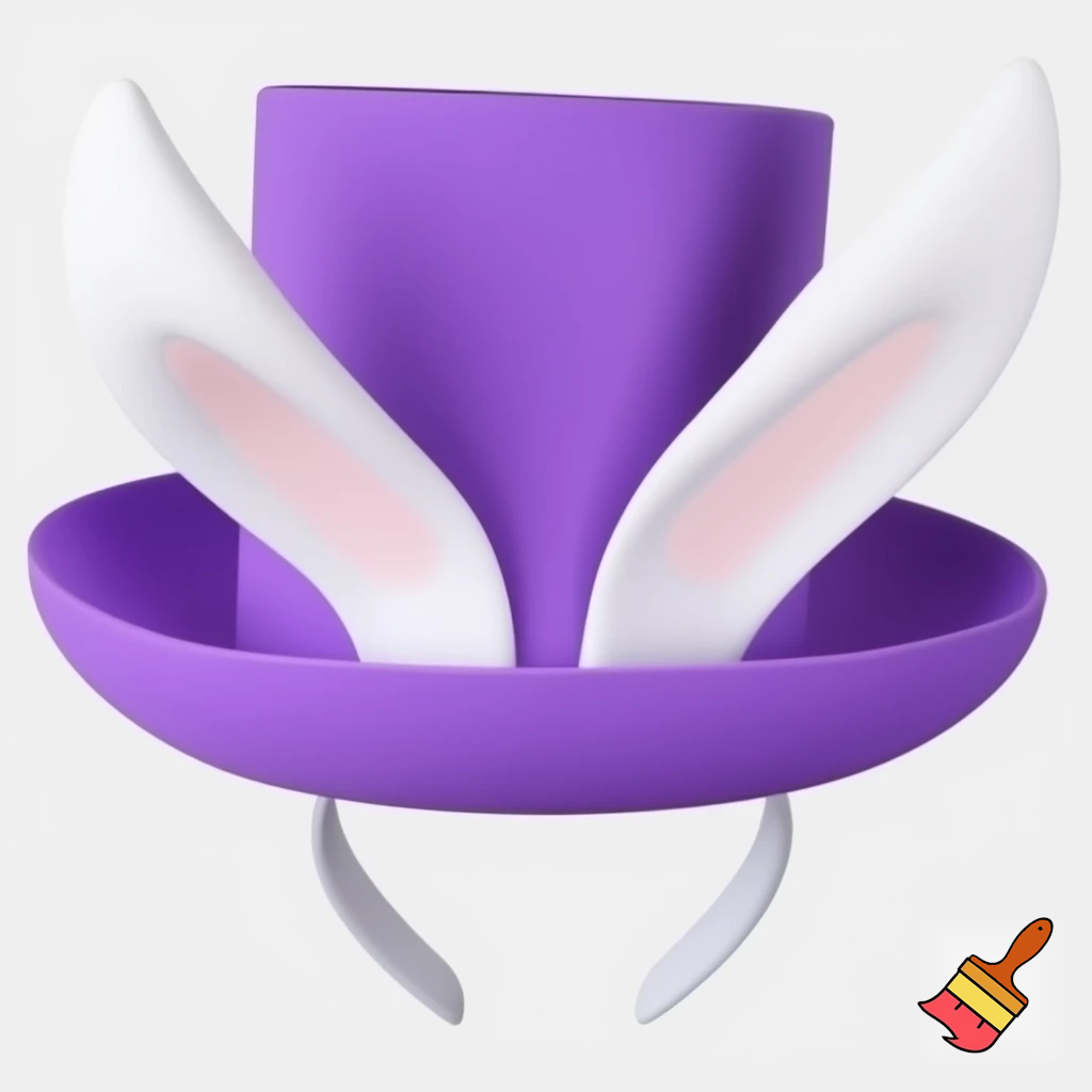 Purple and white top hat Easter bunny headband top hat