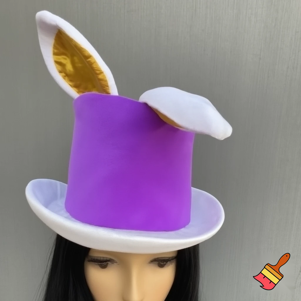Easter top hat headband Easter bunny headband, purple and white with gold Easter top hat headband and fabric velvet and fabric velvet top head headband top hat headband