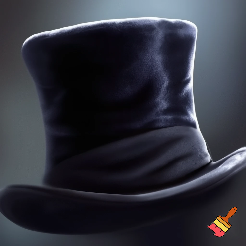 Willy Wonka top hat velvet black and velvet