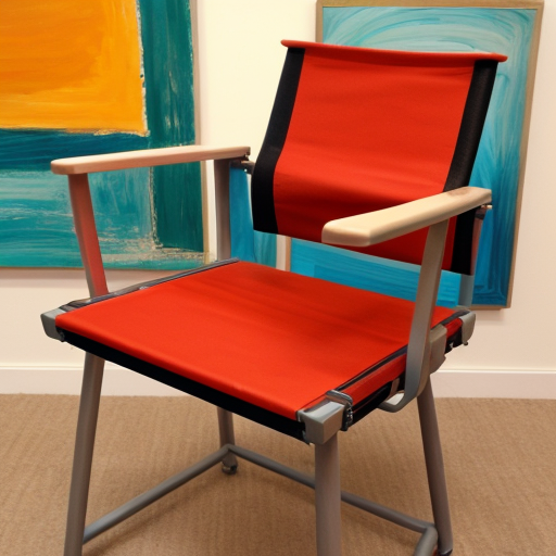Director chair as a expressionism building, with exqagerated curved lines