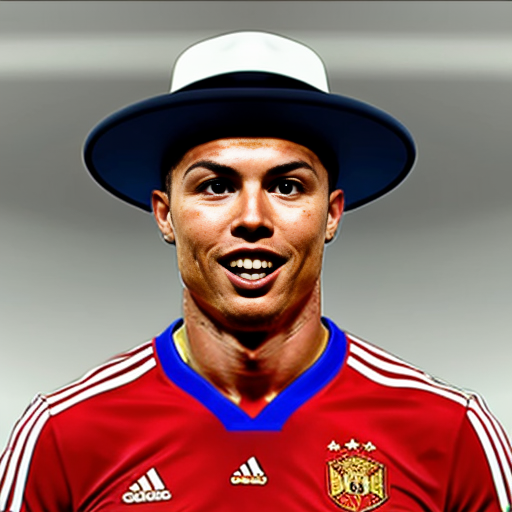 ronaldo doing russian dance with a hat
