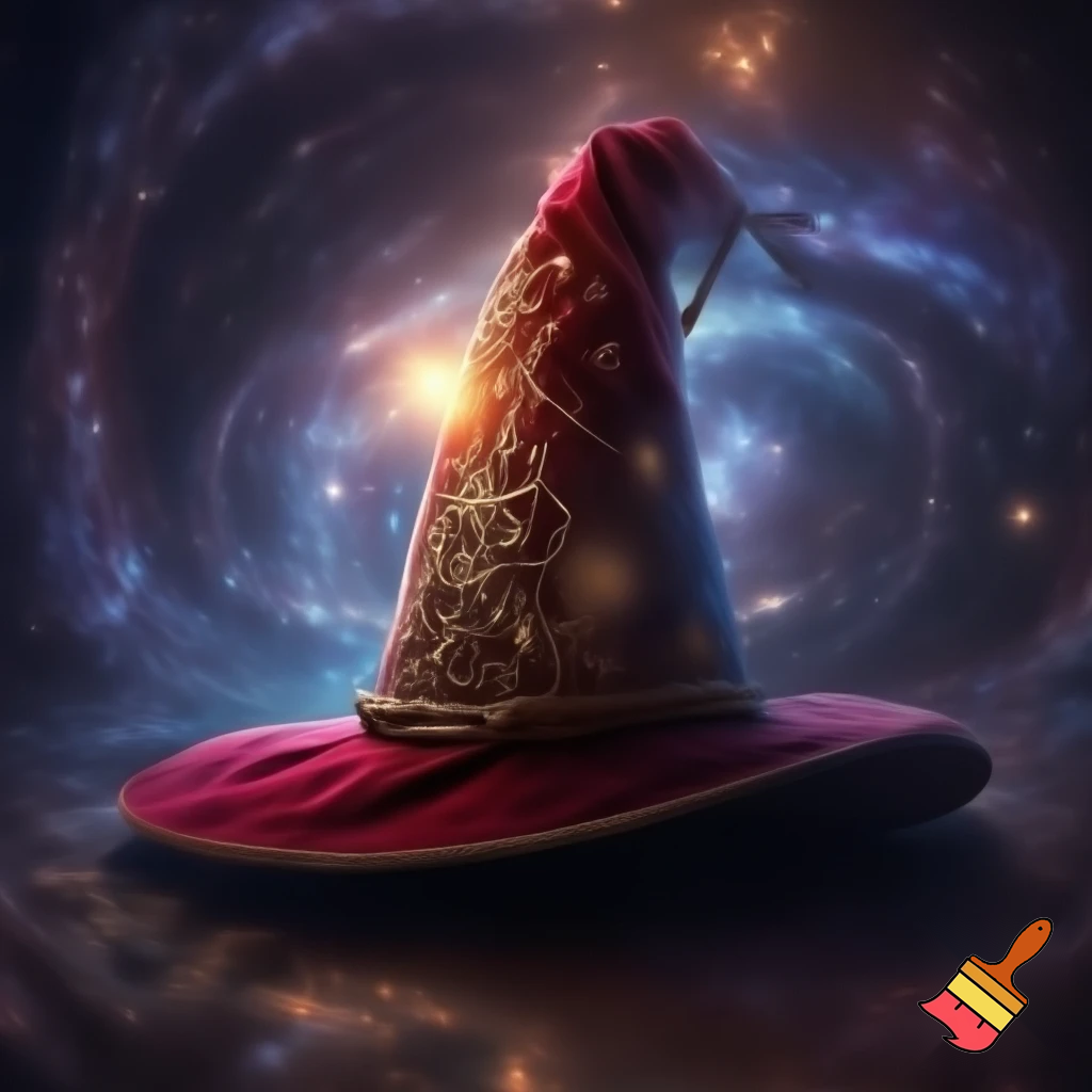 A wizard Santa Claus hat read✨✨🎄💫 velvet a wizard hat