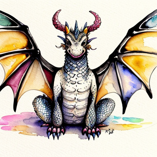 A dragon with 4 wings it looks like its snoring it has round slick scales with an orange tongue tufted hair on its head long tail with shorts barbs with huge orange eyes and a long snout with small nostrils make it look cute and more animated