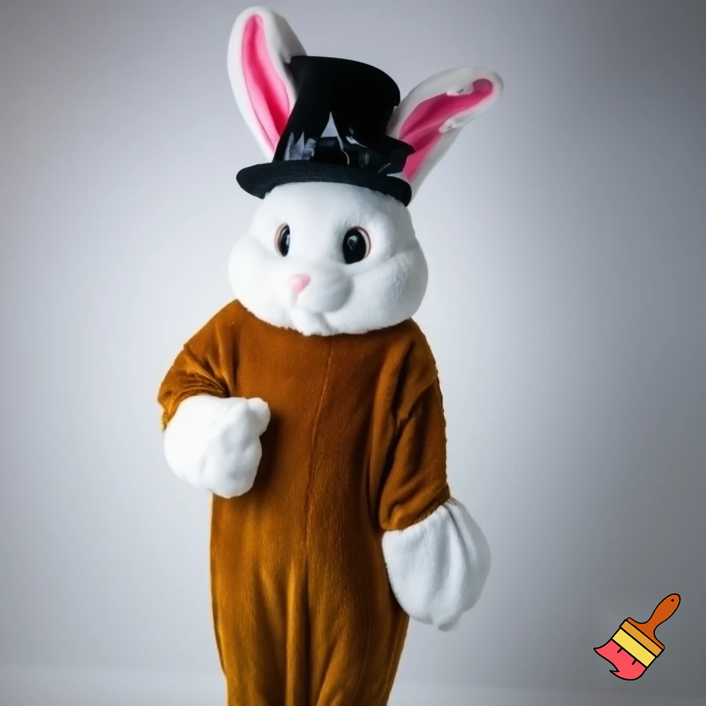 Easter bunny mascot costume top hat