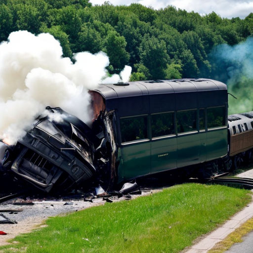 A steam train crashes