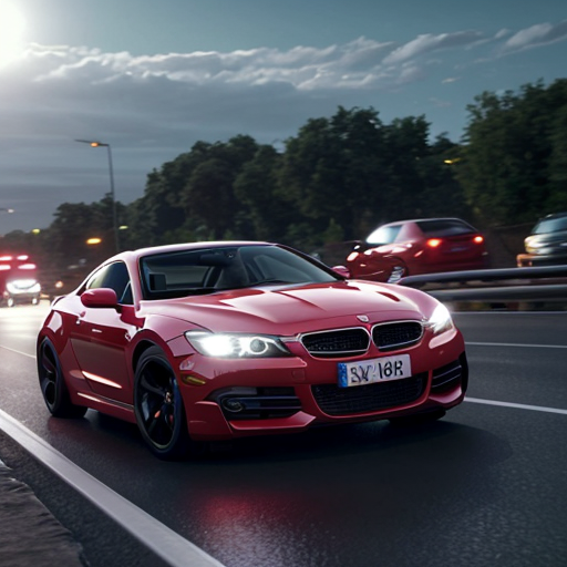 Animated 3d cars in traffic 