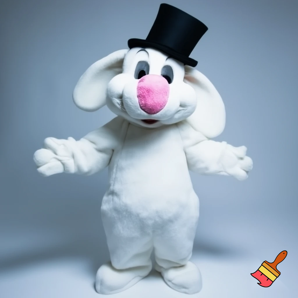 Easter bunny mascot top hat costume