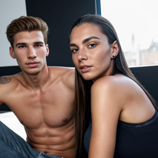 Goretzka and Vanessa at they chilling in the house 