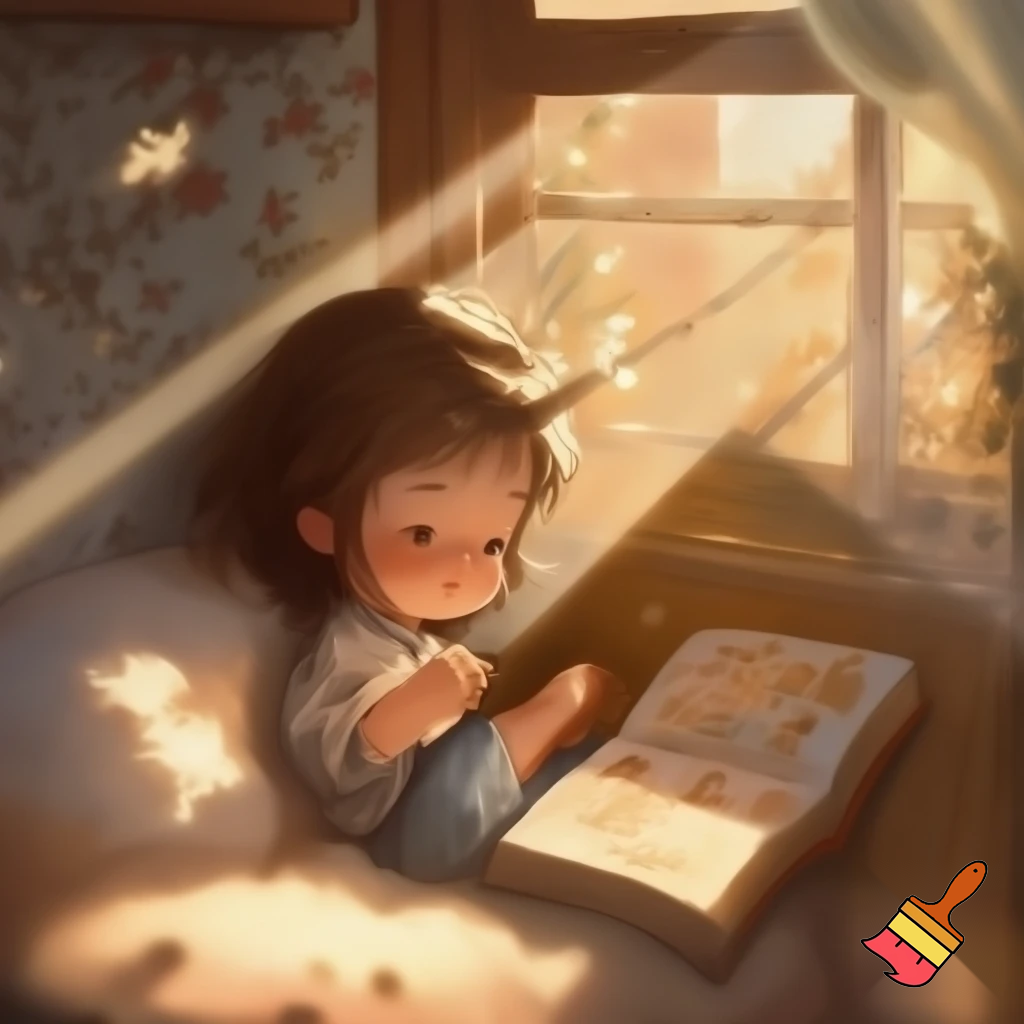 An image of a girl in a little nook reading a book.