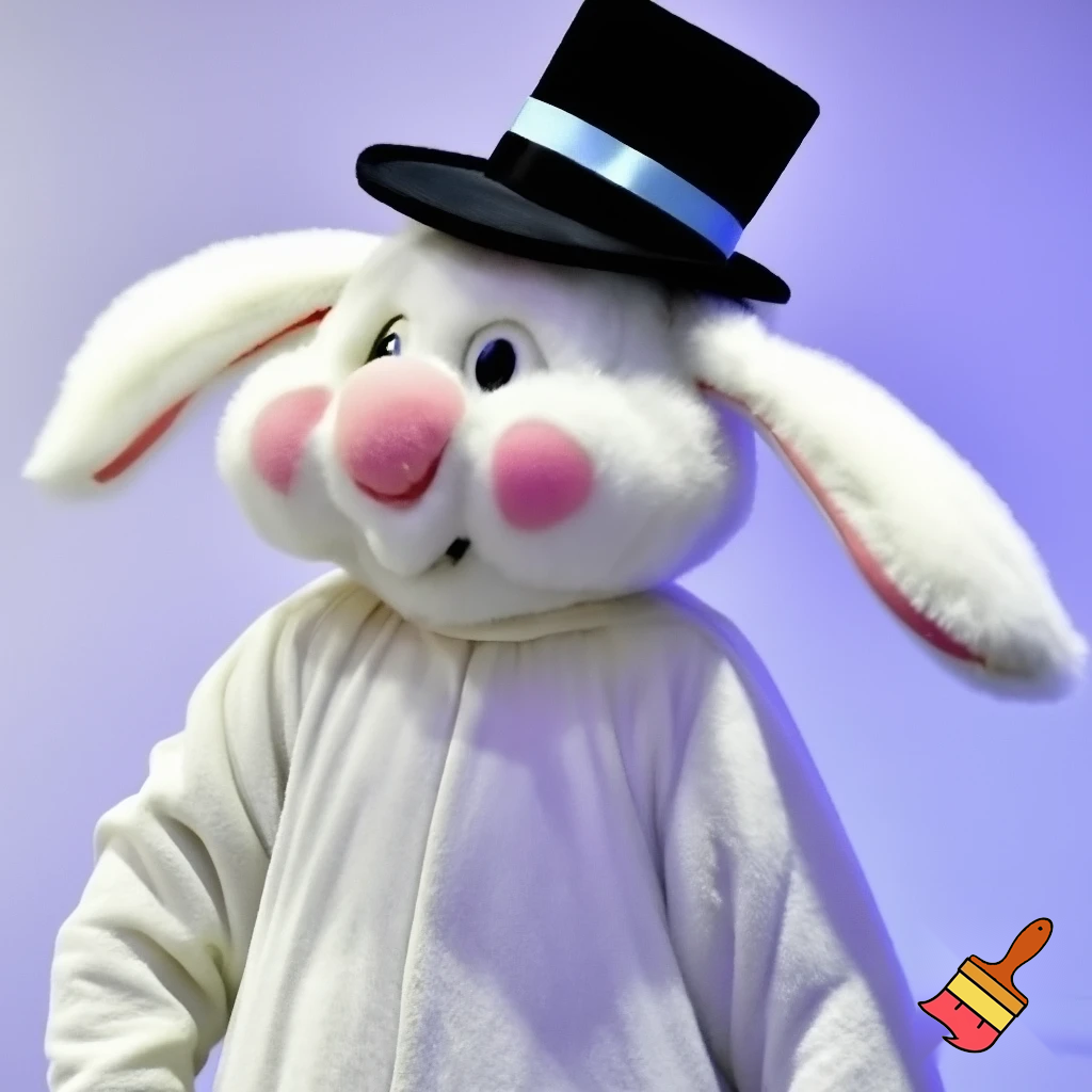 Easter bunny mascot costume top hat mascot costume