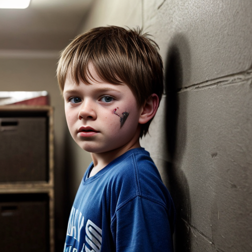 make an very Erie picture of a kid in the basement in the corner and make the picture look like it was tooken from the guy that kidnapped the guy