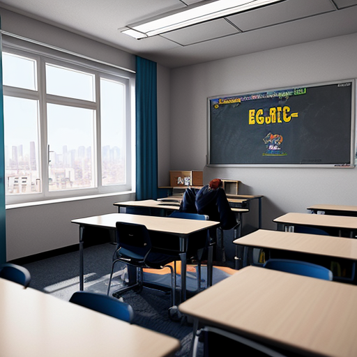 A modern educational scene inside Almaty State Business College (AGBK), Kazakhstan. A young enthusiastic teacher entering a bright classroom filled with motivated students. The classroom is clean, modern, and realistic with computers, desks, and educational posters. The atmosphere is warm, inspiring, and professional. The college building exterior is visible through large windows, showing a modern architecture style in Almaty city. Cinematic lighting, ultra realistic, 3D animation style, Pixar-like quality, high detail, soft shadows, depth of field, emotional storytelling, 4K resolution.