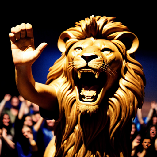 at elevation the lion rejoicing roars to rise mix and shine