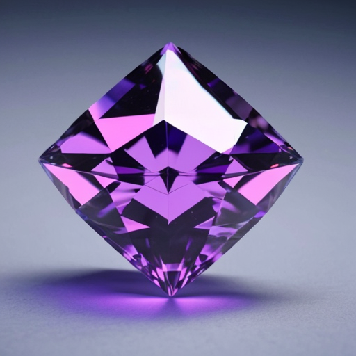 Concept art for a 3 legged creature made of 4 diamond like shapes purple crystal