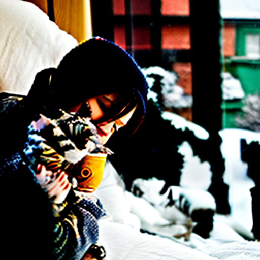 I WANT TO CREATE ME A PICTURE  WITH A GIRL WHO WAS READING A BOOK AT THE WINDOW WITH A DRING HOT CHOCOLATE AND CUDDLING A CAT AND SEEING THE SNOW OUTSIDE
