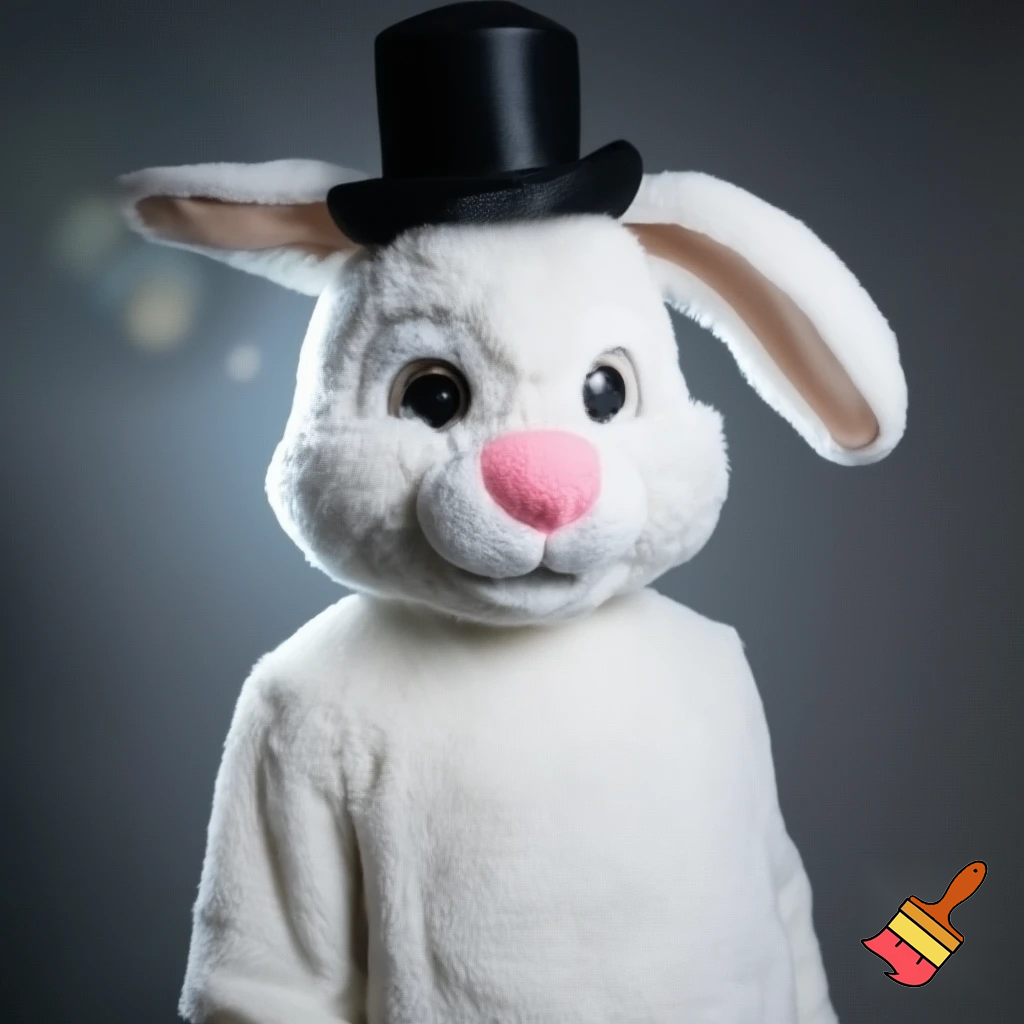 Easter bunny mascot costume top hat