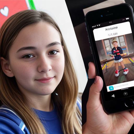 Goretzka play game on apple phone and Vanessa play game on apple phone at the school 