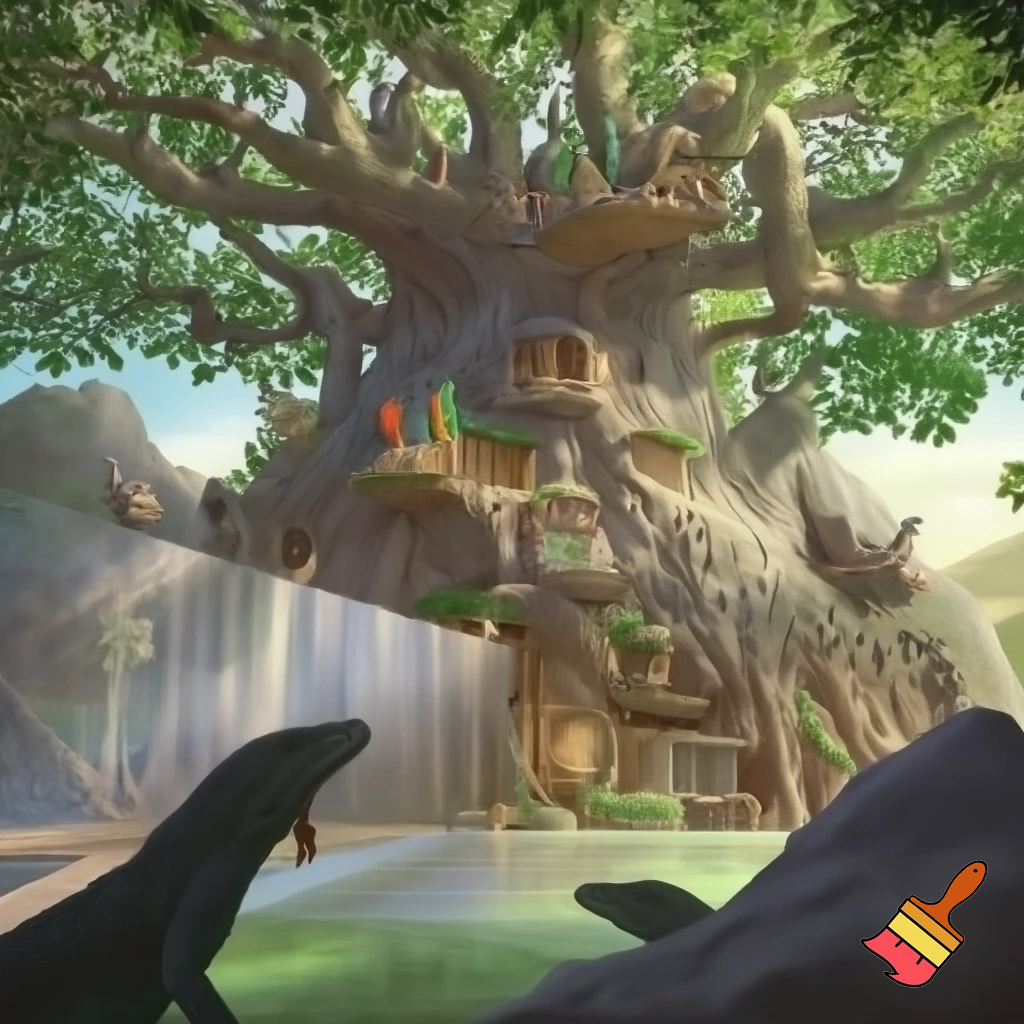 tree of feathers is a hotel for different type of birds, and the place will be keep out from Rock monitor lizards