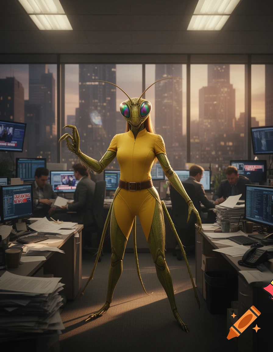 April O’Neil as an insect-woman 