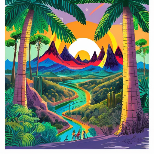 An illustrative planet colored like a jungle, showing various biomes (forests, deserts, mountains, waters), cartoon/illustrative style, text above in Romanian: "Călătorie în lumea UNESCO", vibrant and friendly atmosphere, bright colors and rich details