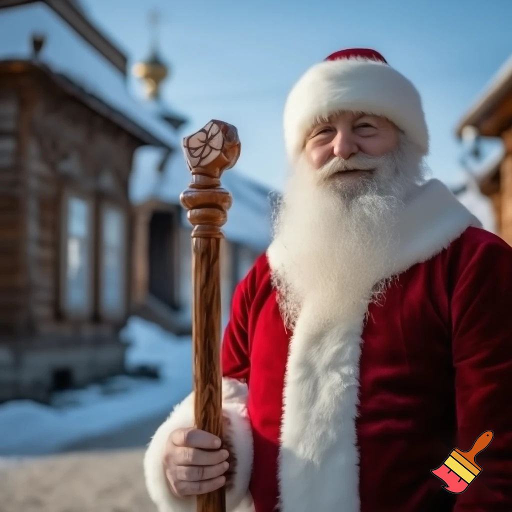 The real Santa Claus Russia walking stick star Santa Claus