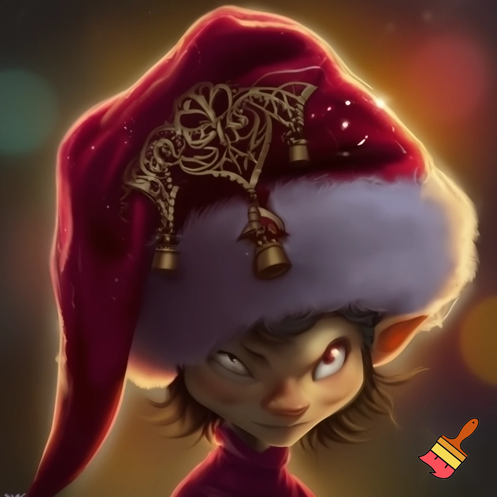 Elf Santa Claus hat velvet