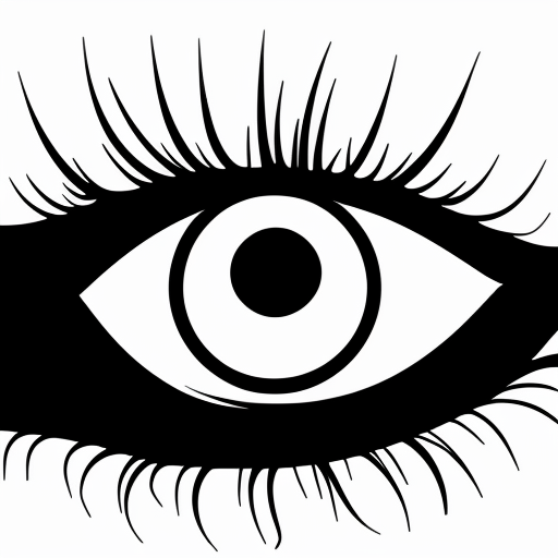 Misterious glowing human eyes dark shadows eerie black background
