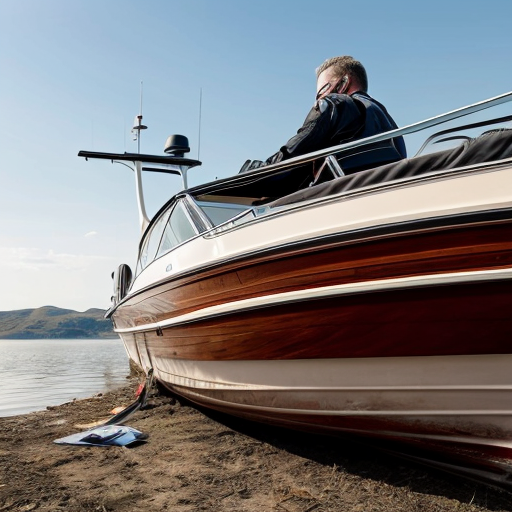 a man dead beside a boat  from a distance in lookinf from the field

