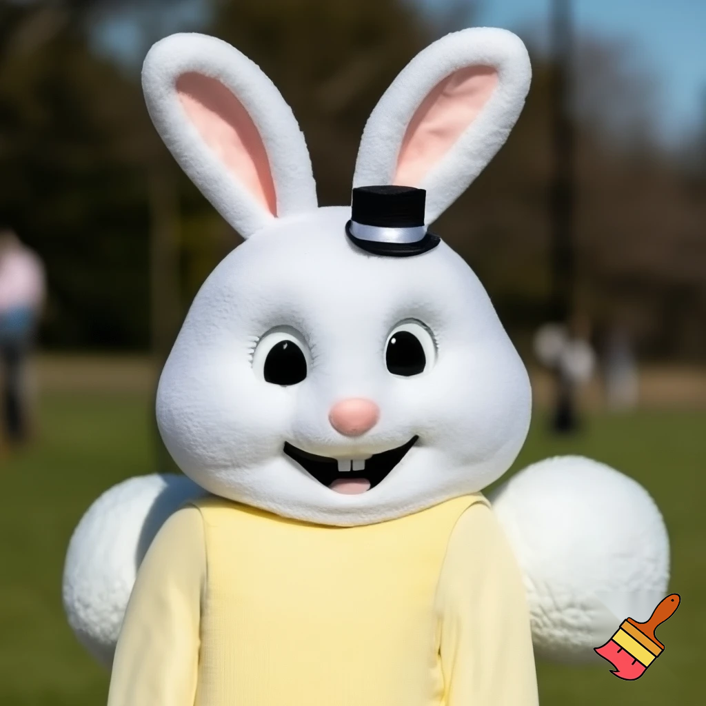 Easter bunny mascot costume top hat mascot costume