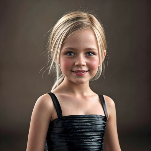 german little girl, blonde hair, party dress