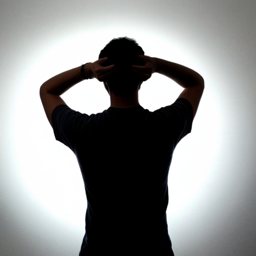 image of a person pointing at their back with 2 hands silhouette with arms bent