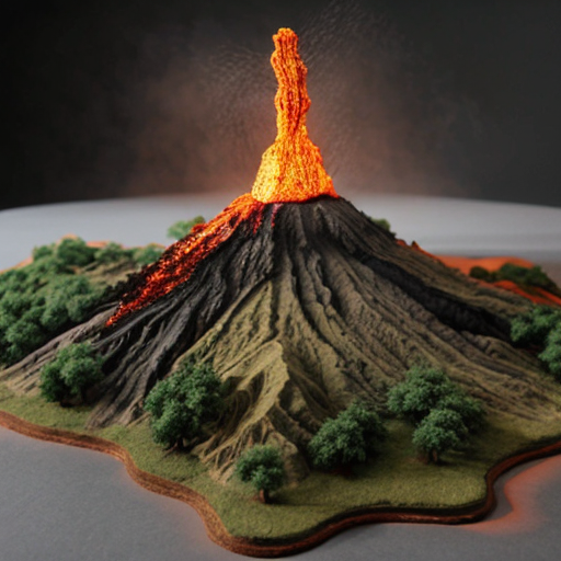 create a landscape volcano like a house for a hallwolf