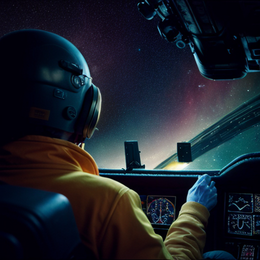 Interior cockpit view looking out at deep-space nebulae — colorful gaseous formations flowing like neural patterns, protagonist sitting contemplative, HUD overlays unobtrusive, emotional and quiet, soft warm highlights on face, ultra-detailed starfield.

Settings / Steps:

Aspect ratio 21:9 (cinematic).

Depth: foreground cockpit instruments, mid protagonist, background nebula.

Mood: contemplative, minimal action.


Negative prompt: text overlays, low detail, garish colors, watermark

Variations: external shot of ship drifting past nebula, portrait of protagonist in helmet.
